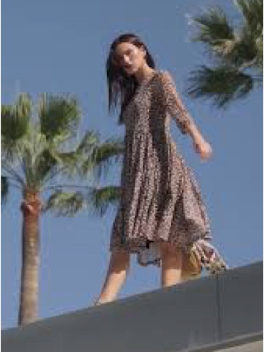 NWT Johnny Was Chesnut Leopard-Print Mesh $228 Tiered Dress PM